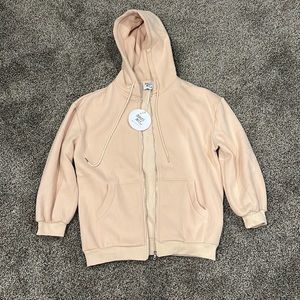 Florida Oversized Zip Up Sweatshirt Beige